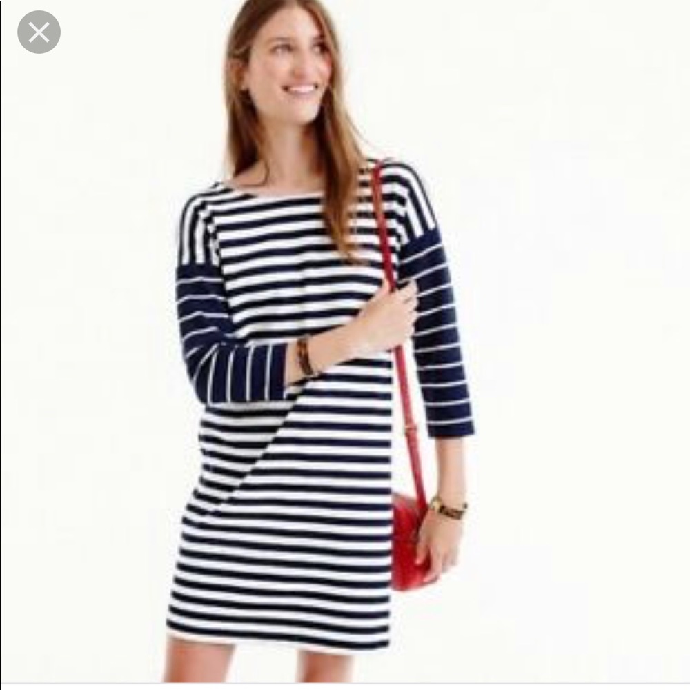J Crew color block Stripe Ponty Dress Medium New